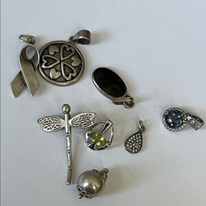 Sterling Silver Charms Pendant Set